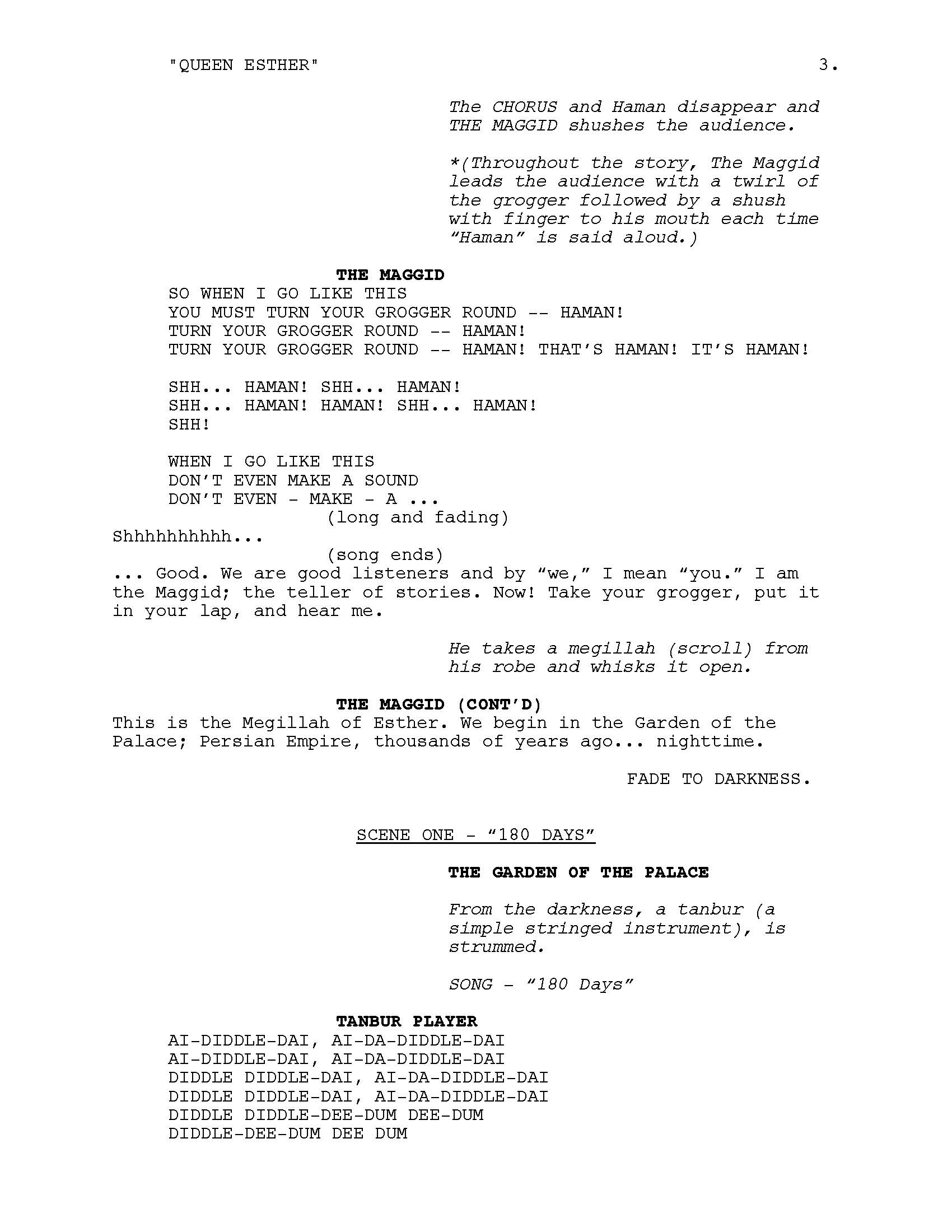 Queen Esther Script page 03