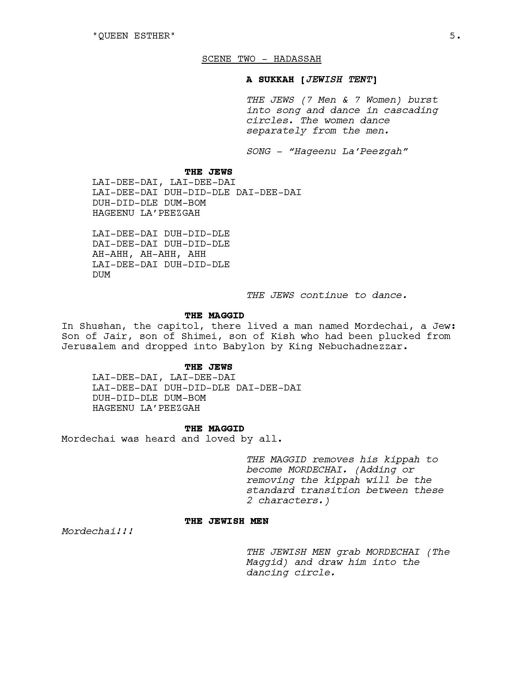 Queen Esther Script page 05