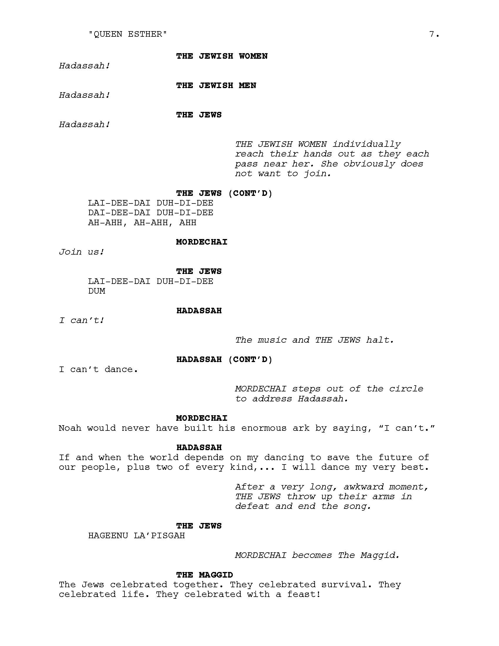 Queen Esther Script page 07