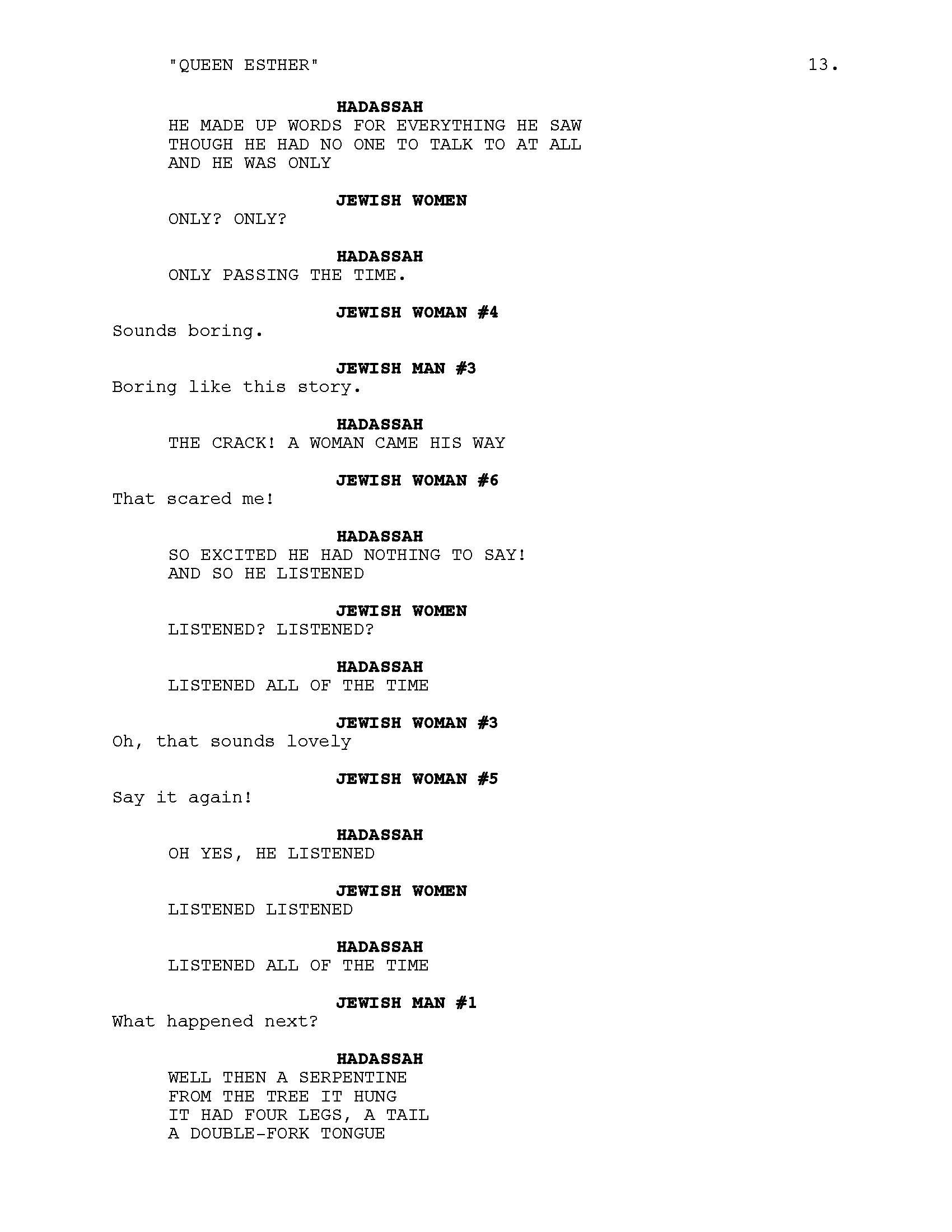 Queen Esther Script page 13