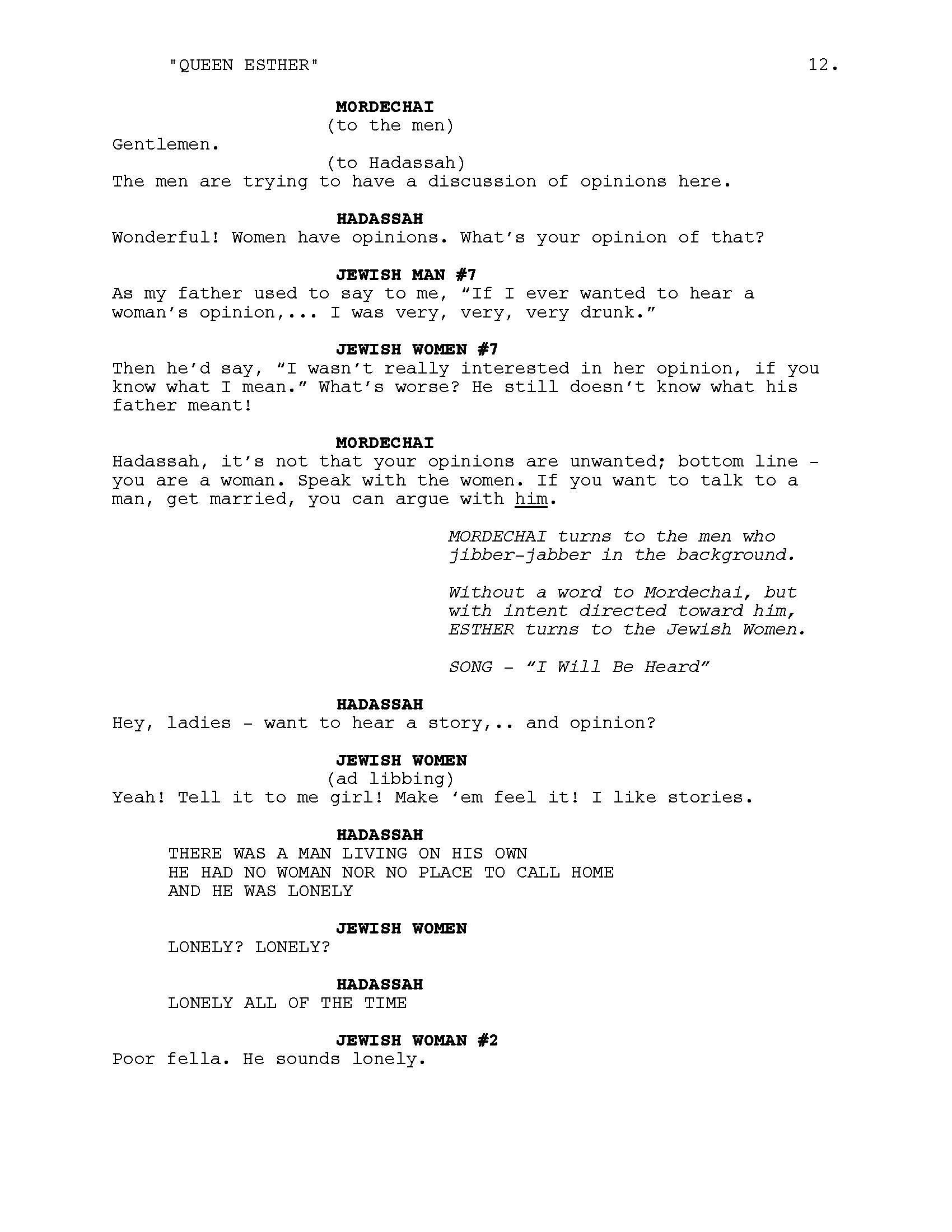 Queen Esther Script page 12